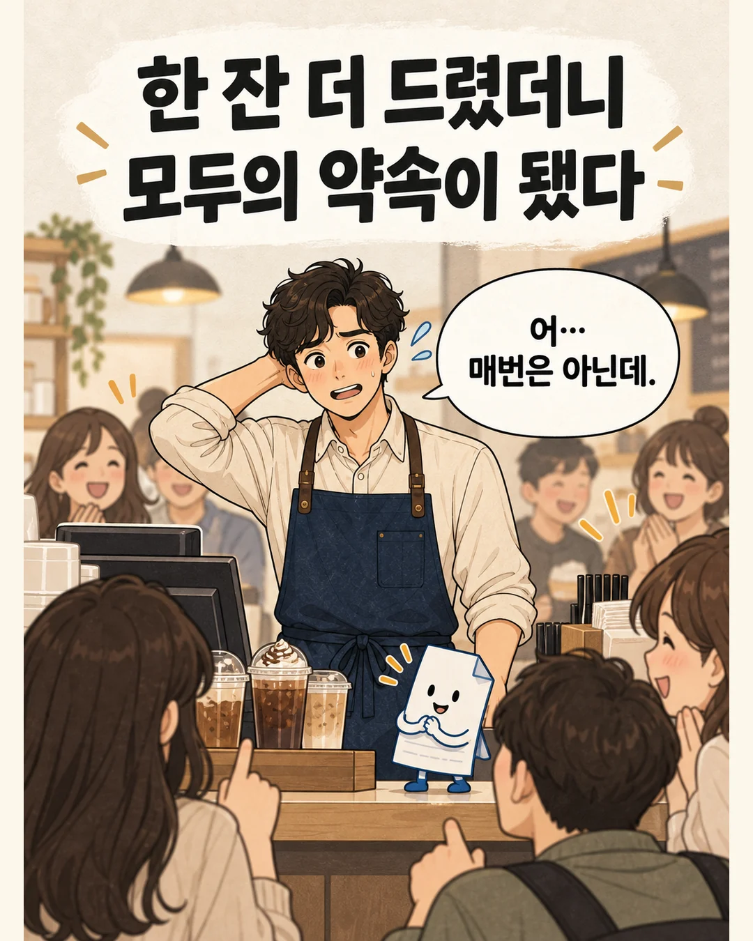 한 잔 더 드렸더니 모두의 약속이 됐다