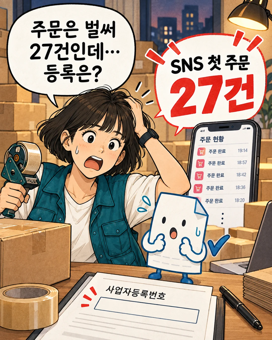 SNS 주문은 들어왔지만 사업자등록 준비가 비어 있는 박쇼핑