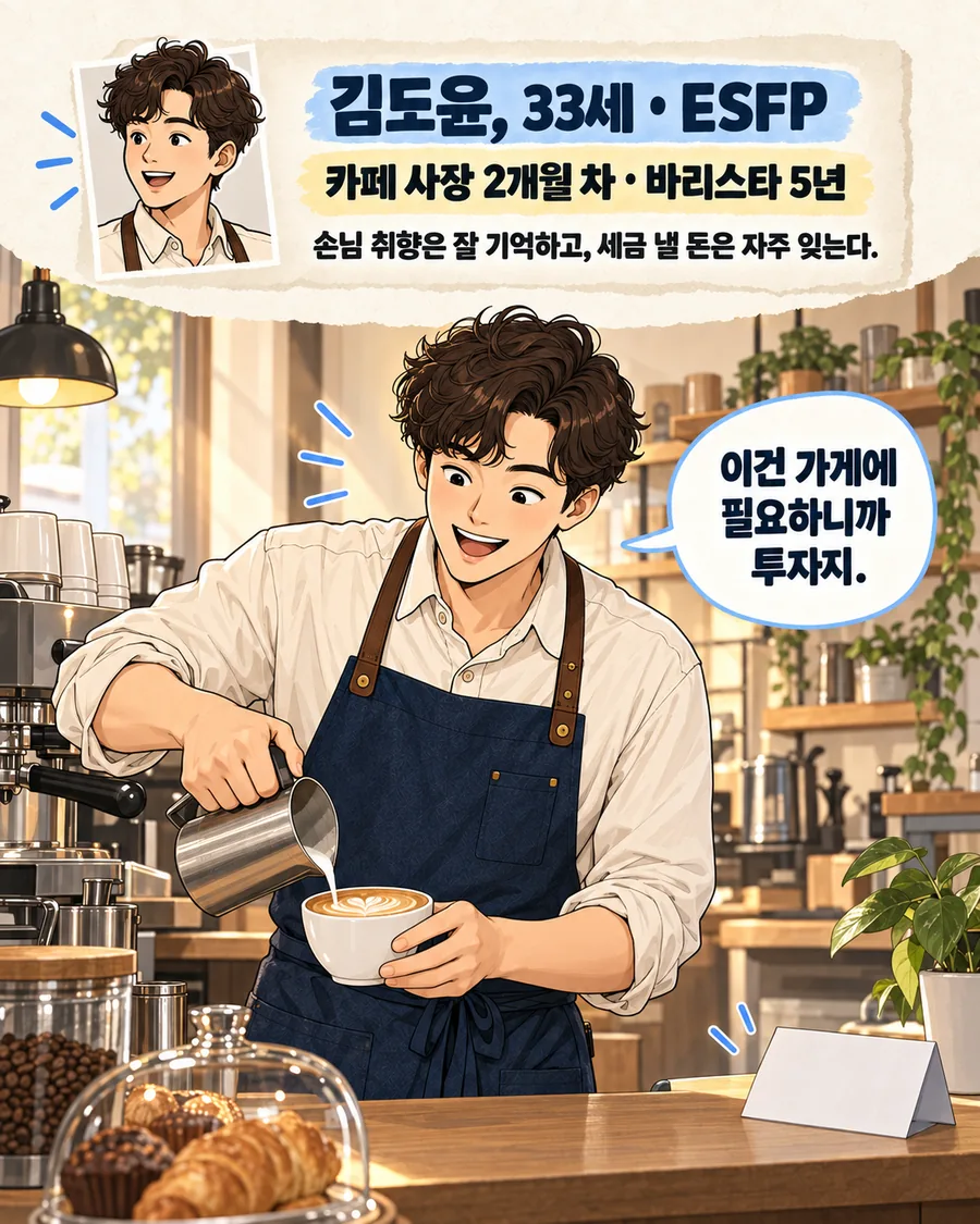 카페 사장 김도윤 캐릭터 소개