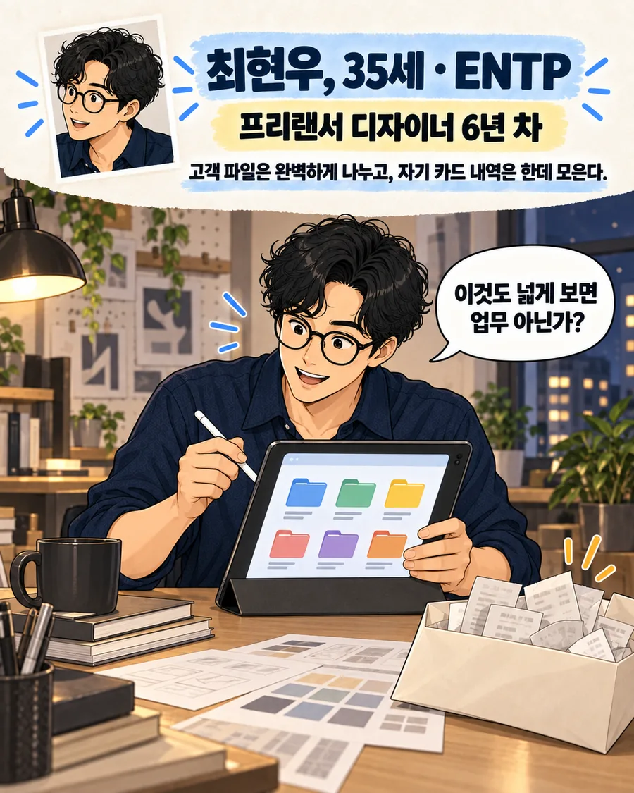프리랜서 디자이너 최현우 캐릭터 소개