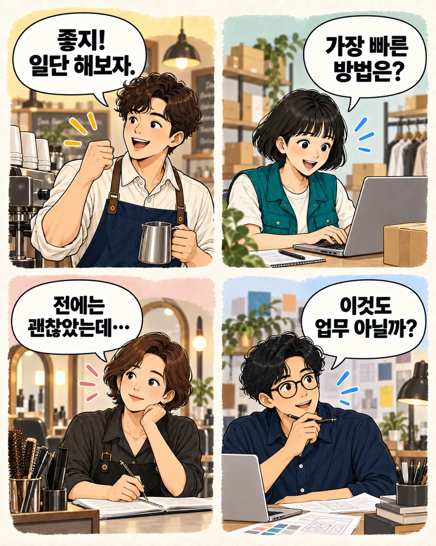 같은 질문에 다르게 답하는 네 사장님의 말투 비교